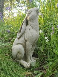 Garden Hare Rabbit Statue Sitting Moon