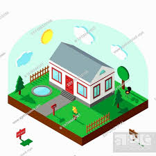 Isometric House Modern 3d Style