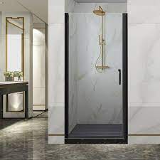 Black Frameless Pivot Shower Door