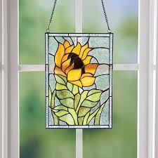 Sunflower Stained Glass Panel Signals