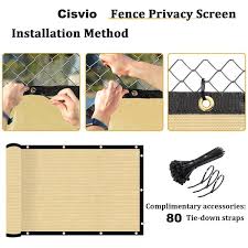 Cisvio 6 Ft X 50 Ft Privacy Screen Fence Heavy Duty Protective Covering Mesh Fencing For Patio Lawn Garden Balcony Sand Brown