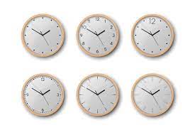 Brown Wooden Wall Office Clock Icon Set