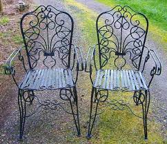 Iron Patio Chair Garden Set Vintage