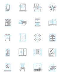Shelving Linear Icons Set Storage