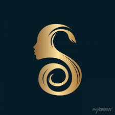 Letter S Beauty Salon Logo Metal Gold