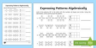 Expressing Patterns Algebraically