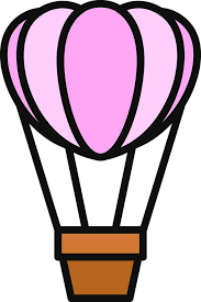 Hot Air Balloon Icon In Pink And Brown