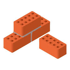 Red Bricks Icon Isometric Of Red Bricks