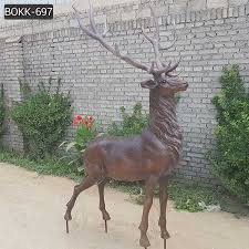 Antique Bronze Stag Garden Statue