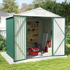 Outdoor Storage Green Metal Shed