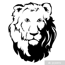 Poster Lion Head Icon Tattoo Vector