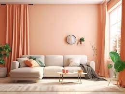 Blank Pastel Peach Wall Accentuated