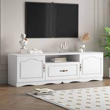 Magic Home 13 8 In Black Tv Stand Tv Console Cabinet With Led Rgb Lights Fits Tv S Up To 55 In White