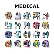 Medical Technician Icons Set Vector