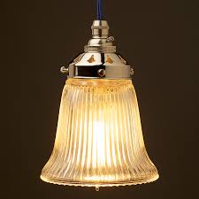 Bell Shaped Holophane Glass Light Shade