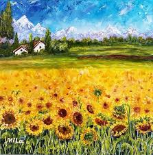 Sunflower Field Oil Painting On Canvas