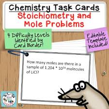 Chemistry Task Cards Stoichiometry And
