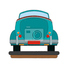 Vintage Car Backview Icon Vector