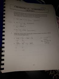 Solved Chemistry 3a Worksheet 9 Chapter