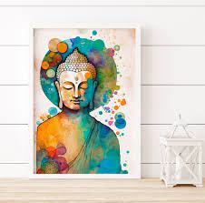 Buddha Wall Art Watercolor Painting