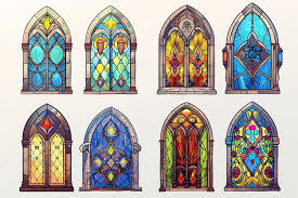 A Series Of Stained Glass Windows With