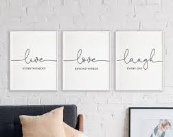 Wall Art Decor Live Laugh Love Sign For