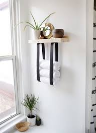 Diy Wood Leather Towel Shelf Diy