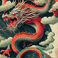 Chinese Dragon Flat Design Vector Art