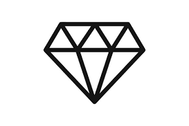 Diamond Line Art Icon Valentine Graphic