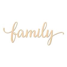 Family Script Word Wood Sign Wooden