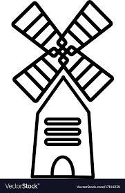 Farm Windmill Icon Outline Style