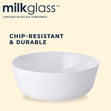 Milkglass Bright White 4 Piece Bowl