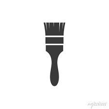 Paint Brush Icon Template Black Color