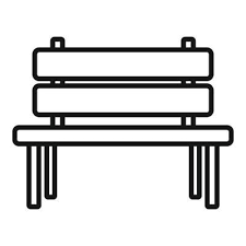 Wood Garden Bench Icon Outline Style