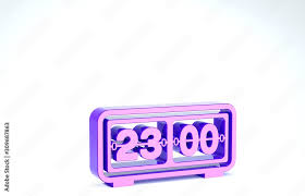 Purple Retro Flip Clock Icon Isolated
