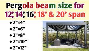 pergola beam size for 10 12 14 15