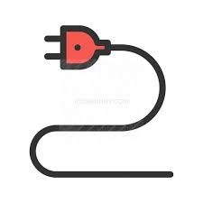 Electric Wire Line Filled Icon Iconbunny