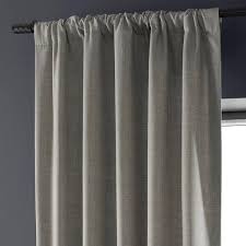 Exclusive Fabrics Italian Faux Linen Curtain 50 X 96 Taupe Grey