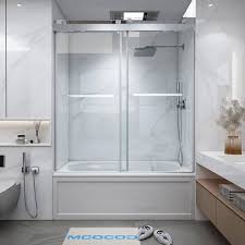 Close Tub Door In Brushed Nickel