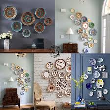 Set Of 3 Wall Plates Decorative Ceramic