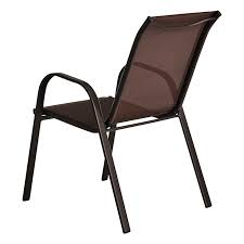 Stackable Brown Sling Patio Chair