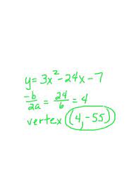 Finding The Vertex Of A Standard Form