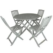 White Wash Folding Garden Table And