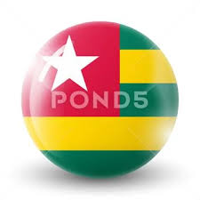 Glass Light Ball With Flag Of Togo