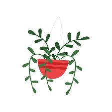 Cartoon Icon Of Red Hanging Pot With