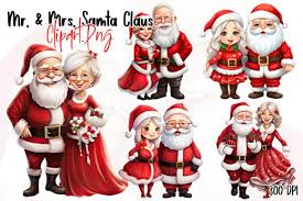 Mr Mrs Santa Claus Clipart