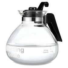 Medelco 12 Cup Glass Stovetop Whistling Kettle