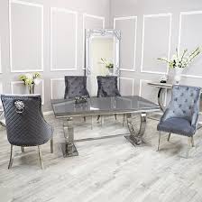 Alto Grey Glass Dining Table With 8