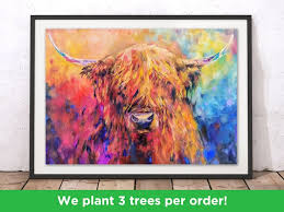 Rainbow Cow Print By Sue Gardner