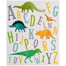 Dinosaur Alphabet Canvas Wall Art 16x20